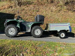 QUAD YAMAHA GRIZZLY 450 AVEC REMORQUE ET LAME À NEIGE
