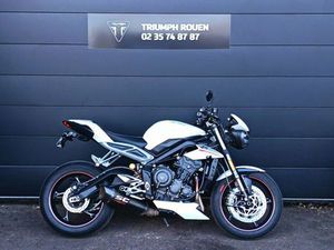 TRIUMPH STREET TRIPLE 765 RS 2019 765 CM3 | MOTO ROADSTER | 12 094 KM | BLANC | 76150 ST JEAN DU CARDONNAY