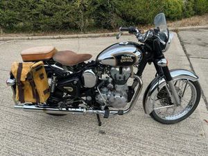 2015 15 ROYAL ENFIELD BULLET CLASSIC EFI MODERN RETRO CHROME BLACK FI PANNIERS