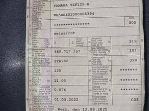 YAMAHA YZF R125 60TH ANNIVERSARY CANTON BERNE -