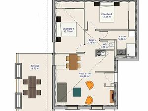 Vente appartement 3 pièces 60m2 Saint-Marcellin 38160 - 212000 € - Surface Privée