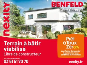 Terrain constructible à Benfeld  de 535 m2  près de Strasbourg