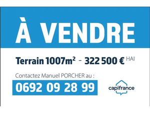 Vente terrain 1007 m² à Saint joseph (97480)  322 500 €