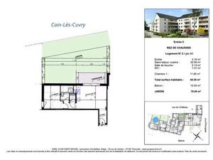 en vente Appartement 44 39 m² – 189 000 € |Coin-lès-Cuvry