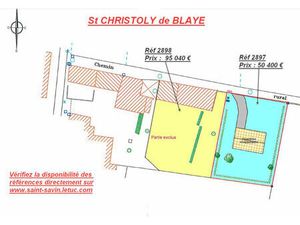 Vente terrain 733 m² Saint-Christoly-de-Blaye (33920)