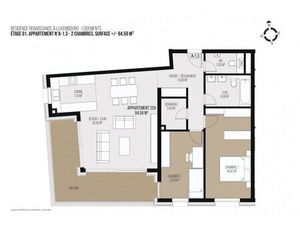 en vente Appartement 94 59 m² – 1 378 895 € |Luxembourg-Belair