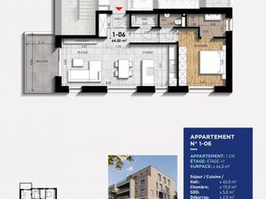 en vente Appartement 64 04 m² – 605 987 € |Mersch