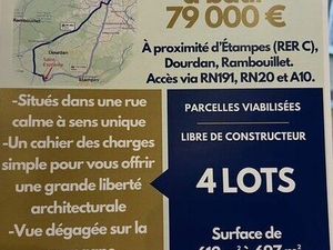 Vente terrain 697 m² Saint-Escobille (91410)