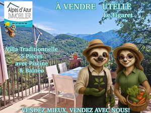 Vente villa 5 pièces 141.67 m² à Utelle (06450)  380 000 €