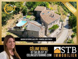 Maison en pierres rénovée avec gîte  piscine et vue panoramique Dunière-sur-Eyrieux