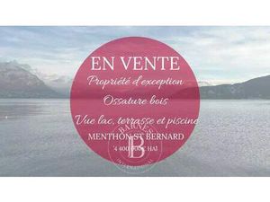 Maison à vendre 5 Pièces 220 m2 Menthon-Saint-Bernard LAC D'ANNECY - 3 990 000 €