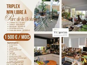 Triplex 2ch avec garage | Parc de la Woluwe