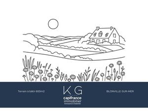 Calvados (14)  BLONVILLE-SUR-MER terrain constructible viabilisé 600 m2 à vendre à 10mn de