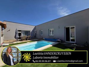 À vendre à Bize-Minervois : Villa contemporaine T4 de plain-pied de 107 m2 avec garage et.