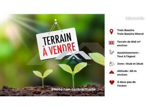 Terrain 840 m² Les Trois-Bassins