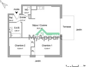 Location meublée appartement 3 pièces 62 m² à Mont-Saint-Aignan (76130)  700 €