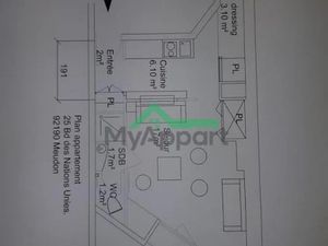 Location meublée appartement 1 pièce 30 m² à Meudon (92190)  870 €