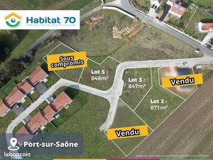Terrain 847 m² Port Sur Saone