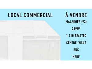 Vente commerce 239 m² Malakoff (92240)