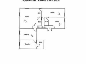3 studios + 1 x 2 pièces à Drap/Condamines