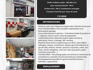 Commerce à vendre - boucherie charcuterie traiteur