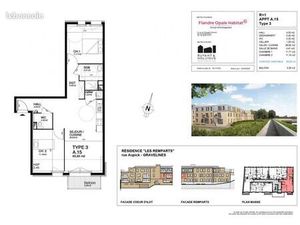 Appartement 3 pièces 65 m²