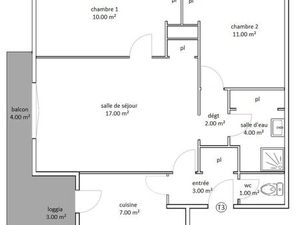 Appartement 3 pièces 58 m²