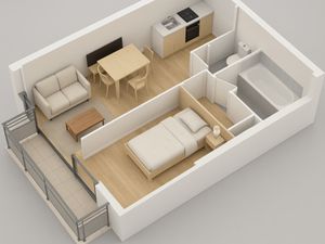 Appartement T2 avec balcon et 2 parkings Idéal investisseu