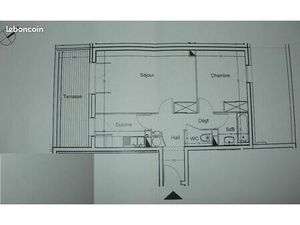 A LOUER sur Haubourdin F2 Exposé plein sud avec balcon terrasse  parking privé (possibilit