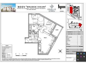 Location appartement T3 62 m² Bruges