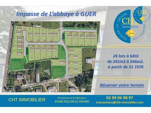 Vente terrain 241 m² à Guer (56380)  31 737 €