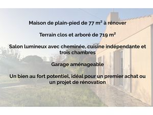 Vente Maison de 77 m2 à rénover