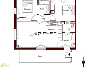 Appartement 3 pièces 62 m²