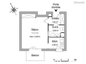 Appartement 1 pièce 27 m²