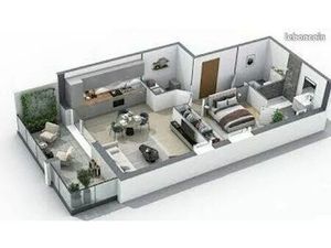 2/3 pièces récent avec terrasse immeuble bourgeois