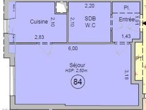 Studio 1 pièce 32 m²