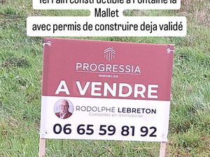 Fontaine La Mallet - Rare: Terrain libre de constructeur + Permis de construire Validé