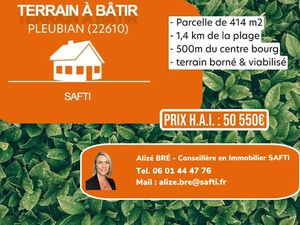 Vente terrain 414 m² à Pleubian (22610)  50 550 €