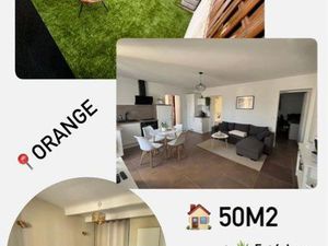 Logement avec bureau & terrasse – Clim + fibre – Orange Sud Argensol
