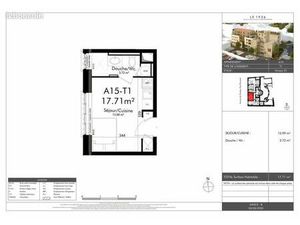 Studio 1 pièce 17 m²