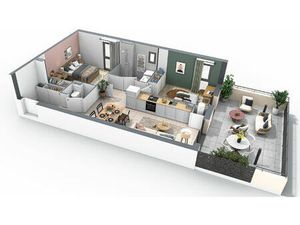 Appartement Neuf   Sisteron 04200 3 pièce(s) 58.61 m2 + terrasse de 26m²   Lot 202