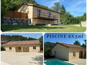 Maison de plein pied et individuelle avec piscine /cuisine équipée /climatisation/clôture 