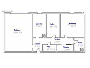 Appartement 3 pièces 55 m²