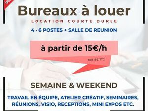 Bureau équipé / salle à louer