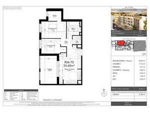 Appartement 3 pièces 55 m²