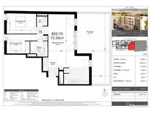 Appartement 2 pièces 72 m²