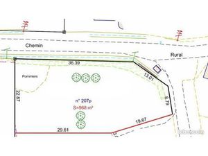 Terrain constructible – 968 m² – Saint-Barthélemy 56150