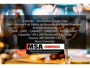 Bar - Licence 4 de Débits de Boissons -Montpellier Centre-Ville