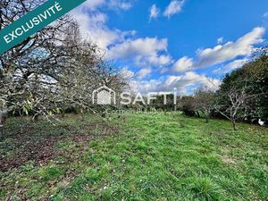 Terrain agricole entièrement clôturé  doté d’un portail et planté d’arbres fruitiers.