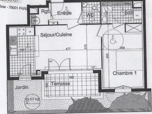 Appartement 2 pièces F2 de 45 m² avec jardinet et terrasse à Eragny 95610